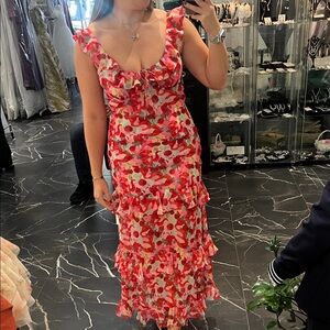 For love and lemons Floral Ruffle Maxi Dress
